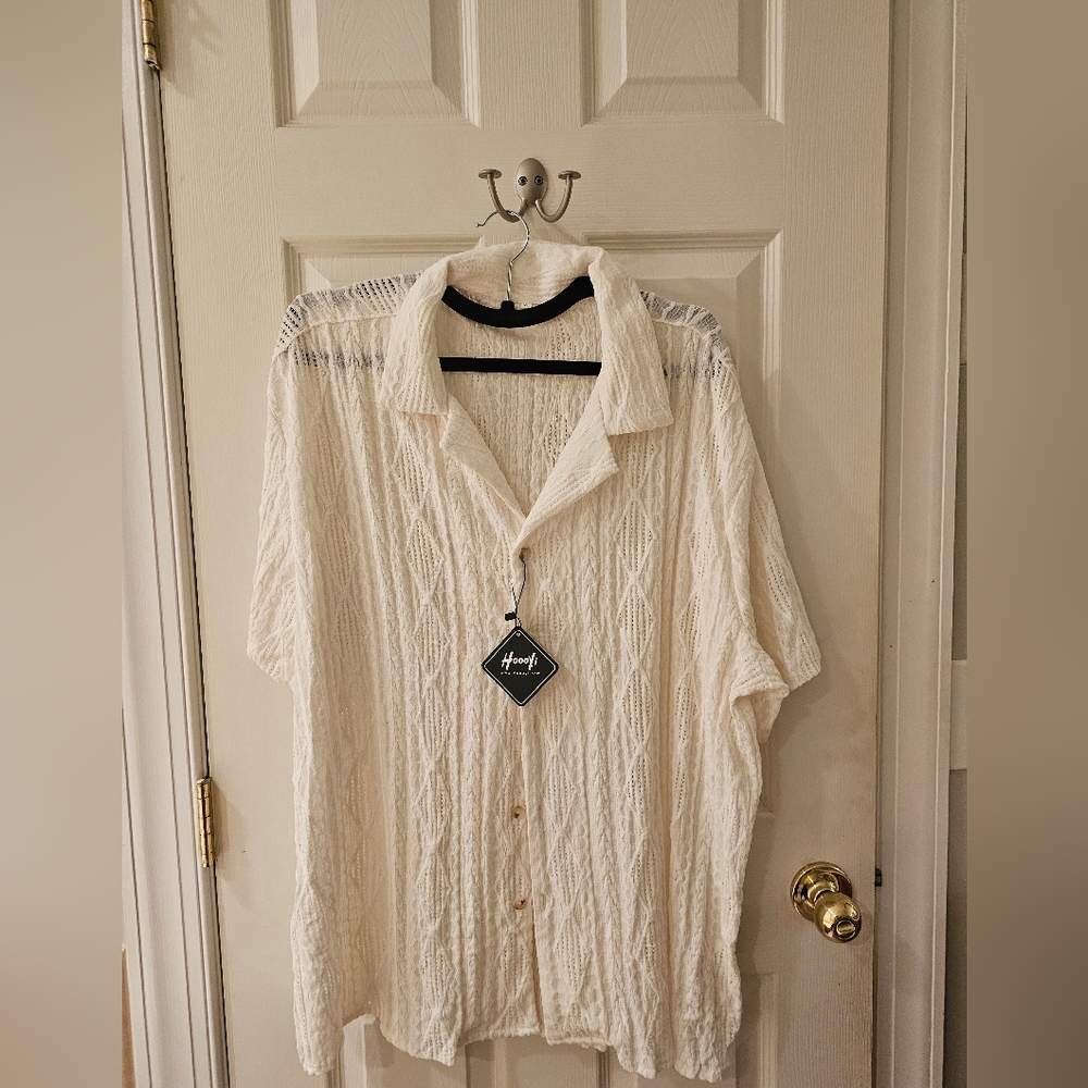Hoooyi White Button down Shirt